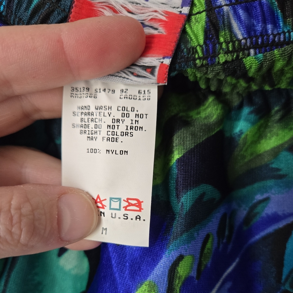 James Hawaii Blue Tropical Nylon Skirt – Size M - Picture 5 of 7